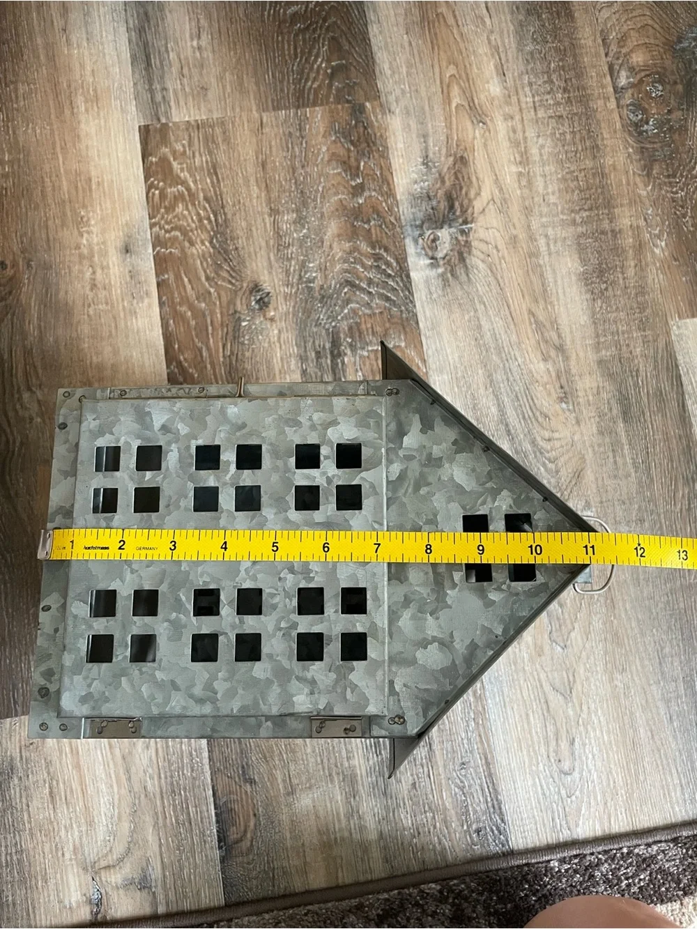 Galvanized Metal Rustic Farmhouse Candle Or Light Holder Table Top Or Shelf 13